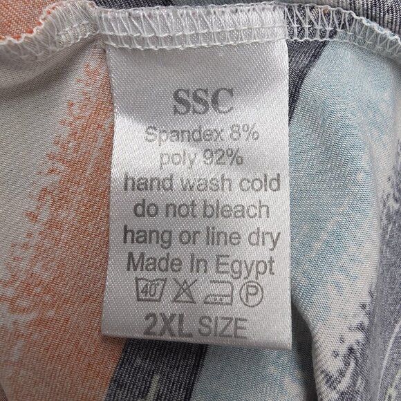 Southern Charm Shirt Womens 2XL Multicolor V Neck Tunic Aztec Stripe 3/4 Sleeve - Picture 7 of 10